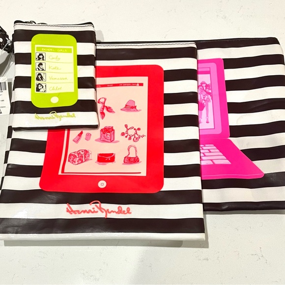 VTG Iconic Henri Bendel TO GO TECH SET, NWT, 3 Bag Set: Phone, iPad, & Laptop - Picture 9 of 13